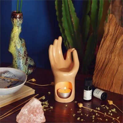 Om Meditation Hand Oil Burner