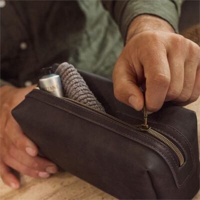 Men's Vegan Leather Toiletries Bag