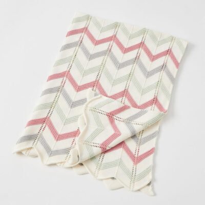 Blush Zig Zag Knit Blanket