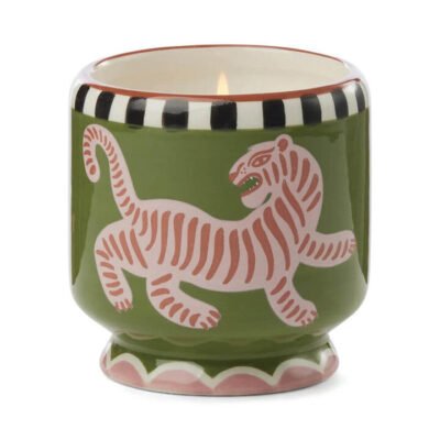 Black Cedar & Fig Tiger Ceramic Candle