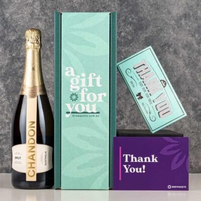 Thank You Sparkling Wine  Chocolate Hamper - Wine Gift Basket Perfect for Any Occasion | Brewquets Australia