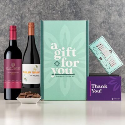 Thank You Duo Wine Hamper - Duo White Sauvignon Blanc  Chardonnay - Wine Gift Basket Perfect for Any Occasion | Brewquets Australia