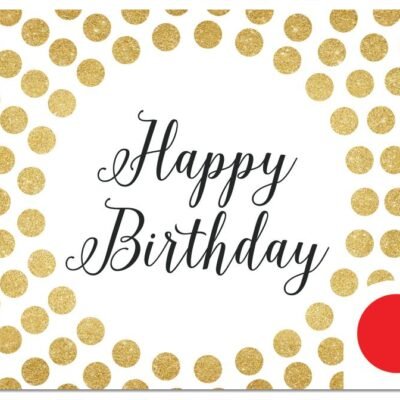 Happy Birthday Gold Gift Card