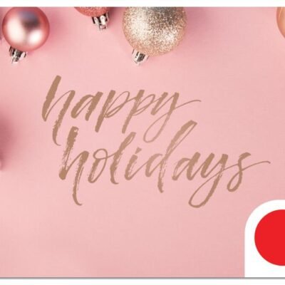 Happy Holidays Pink Gift Card